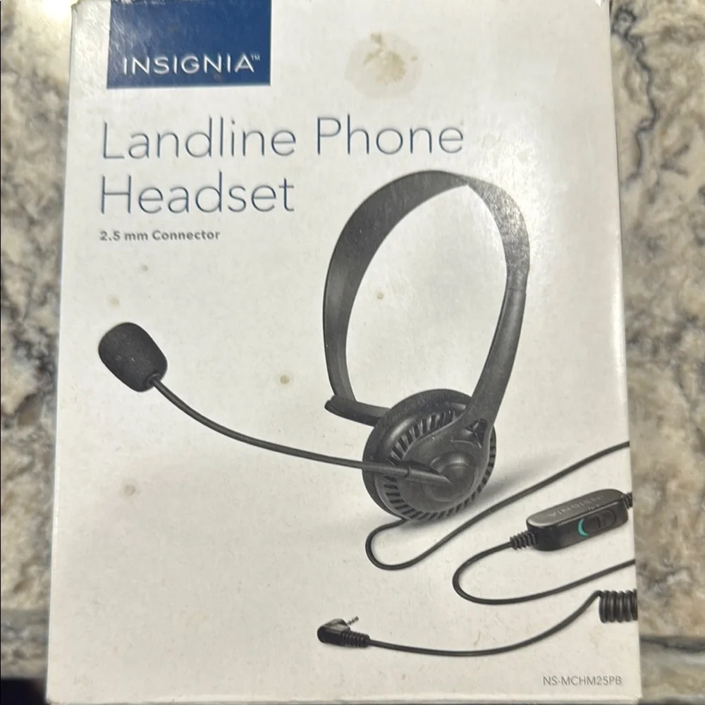 Insignia Black Landline Phone Headset, NEW - Never used